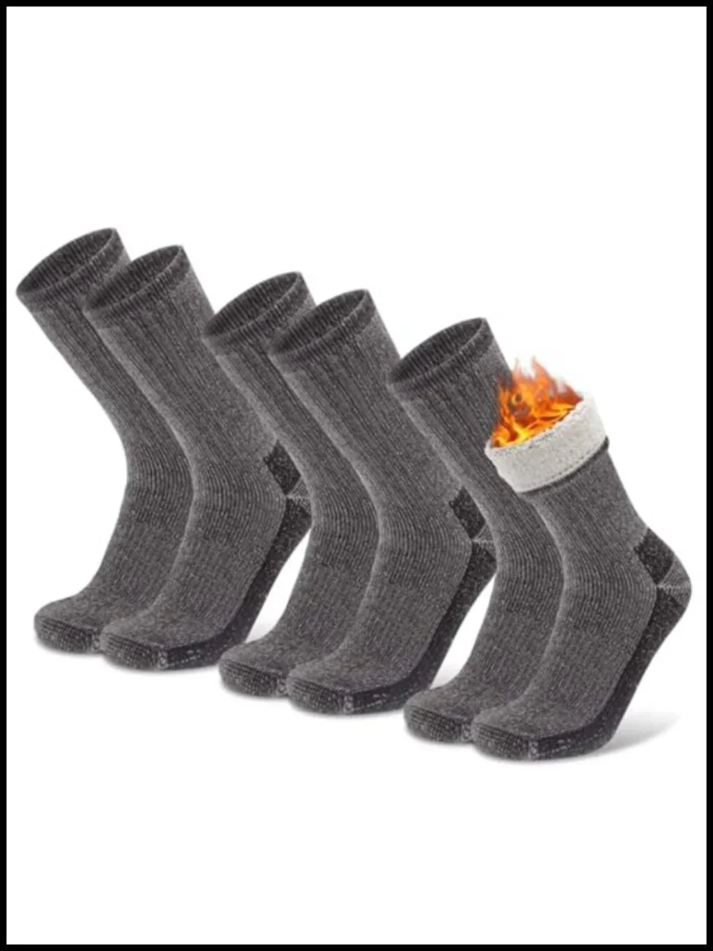 Crew Warm Thermal Merino Wool Blend Hiking Boot Socks 3 Pack